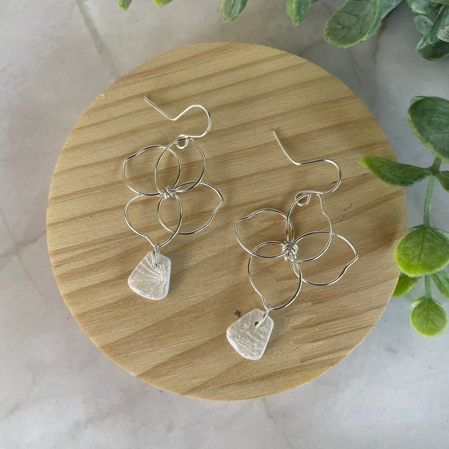 Silver Flower Artisan Earrings