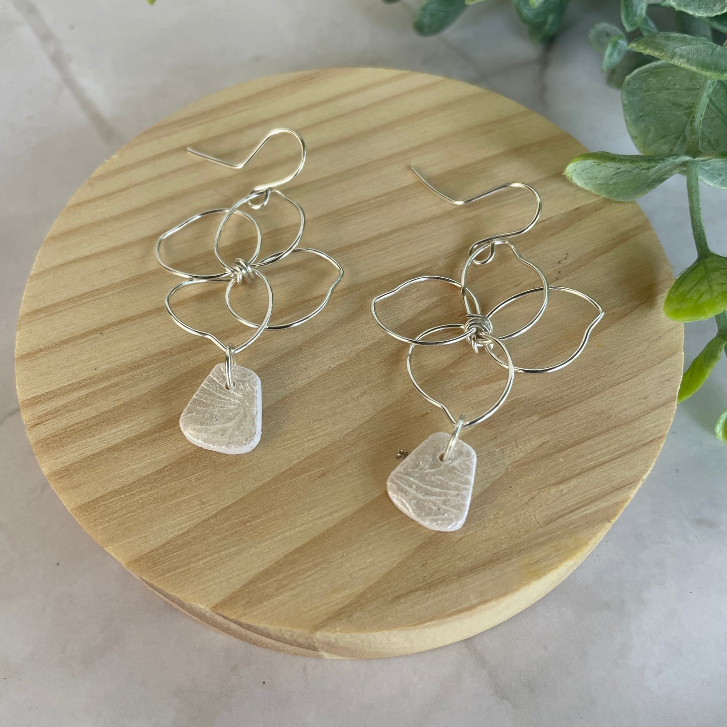 Silver Flower Artisan Earrings