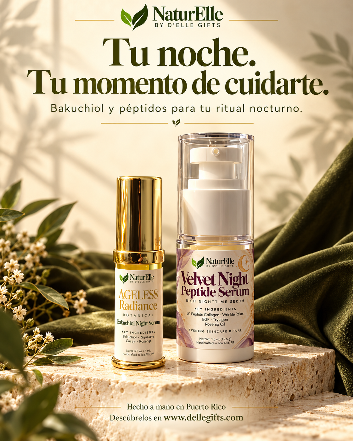 Dúo de Serum de Colágeno & Serum de Bakuchiol | Velvet & Radiance Night Duo