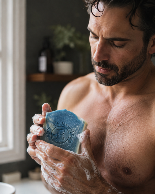 jabon artesanal con espuma cremosa para una ducha diferente