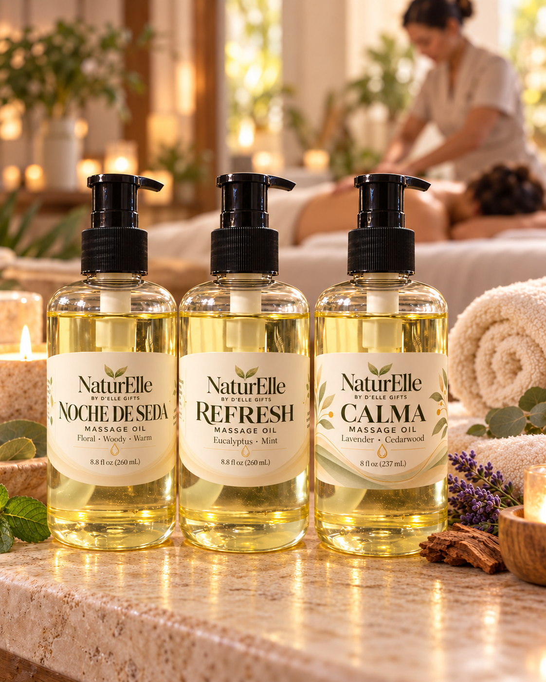 NaturElle Ritual Sensorial | Colección de Aceites de Masaje