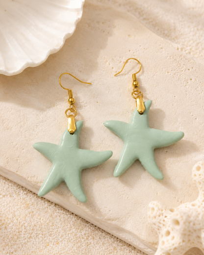Mint Sea Star Earring | Pantallas Estrella de Mar Verde Menta