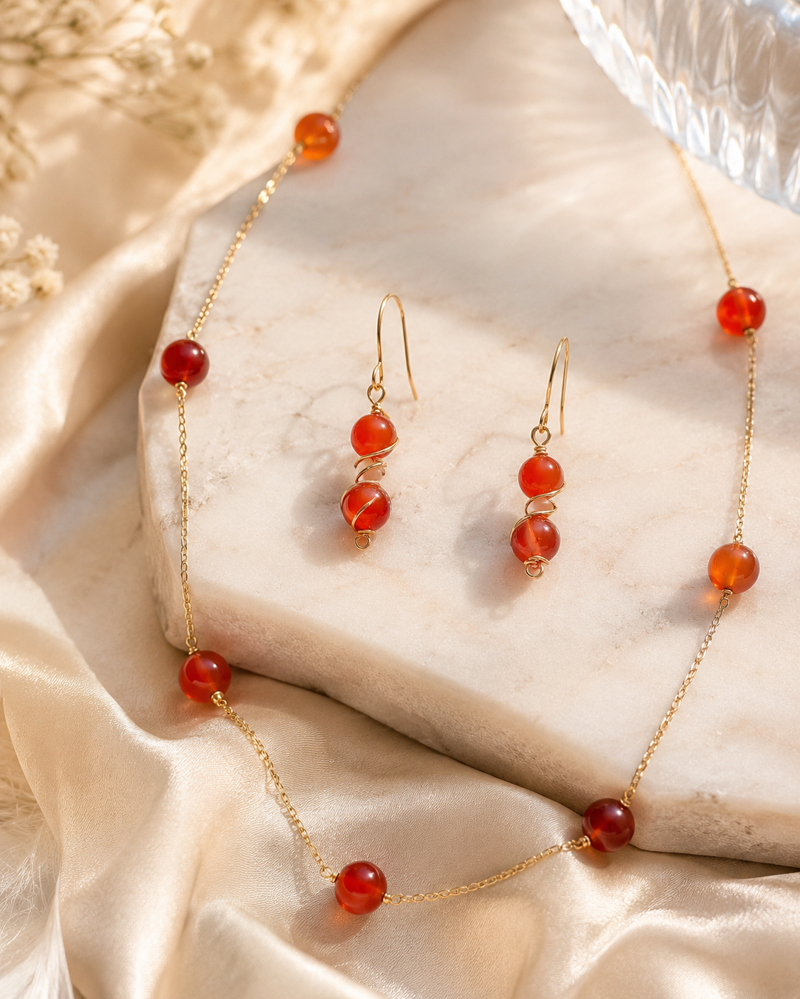 Carnelian Jewelry Set / Set de Cornalina Artesanal