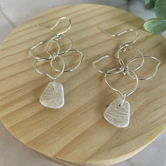 Silver Flower Artisan Earrings