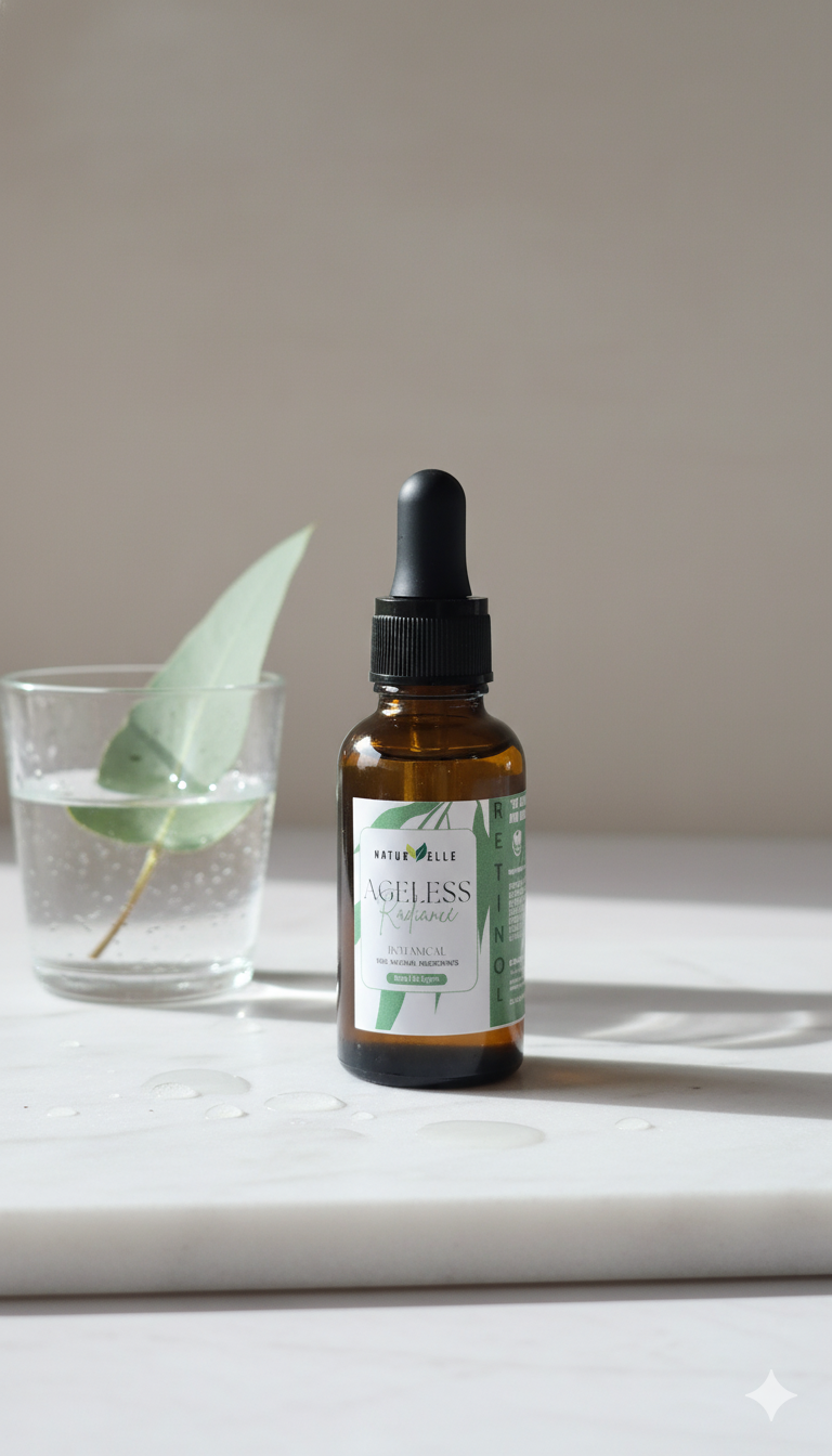 Bottle of tincture with dropper on a marble surface next to a glass of water and leaf.