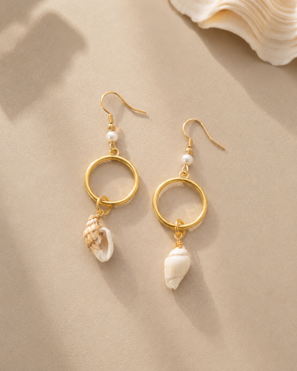 aros en oro con caracoles joyeria artesananal hecha en casa 