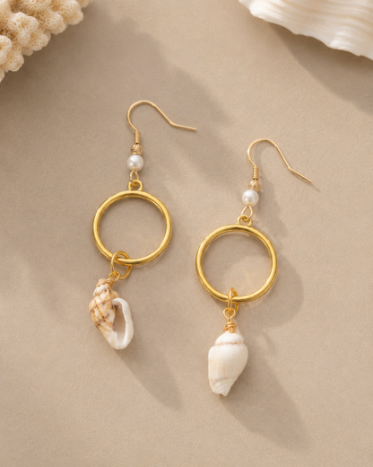 hermosos aros con caracoles hechos en puerto rico