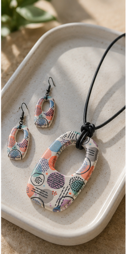 Mosaico Moderno Set de Joyería Artesanal | Modern Mosaic Handmade Jewelry Set
