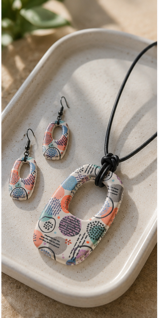 Mosaico Moderno Set de Joyería Artesanal | Modern Mosaic Handmade Jewelry Set