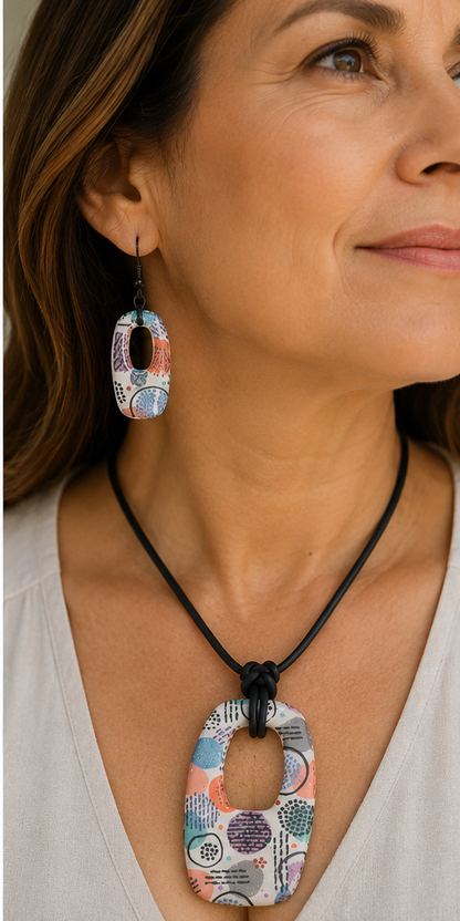 Mosaico Moderno Set de Joyería Artesanal | Modern Mosaic Handmade Jewelry Set