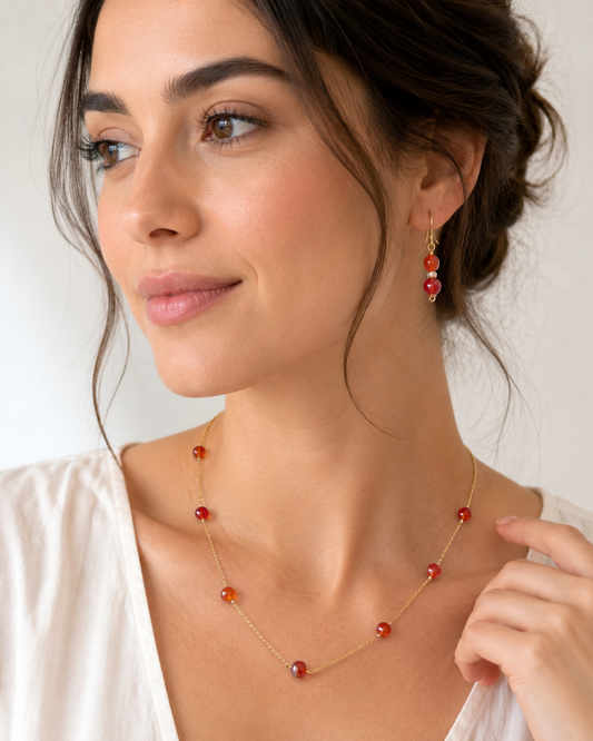 Carnelian Jewelry Set / Set de Cornalina Artesanal
